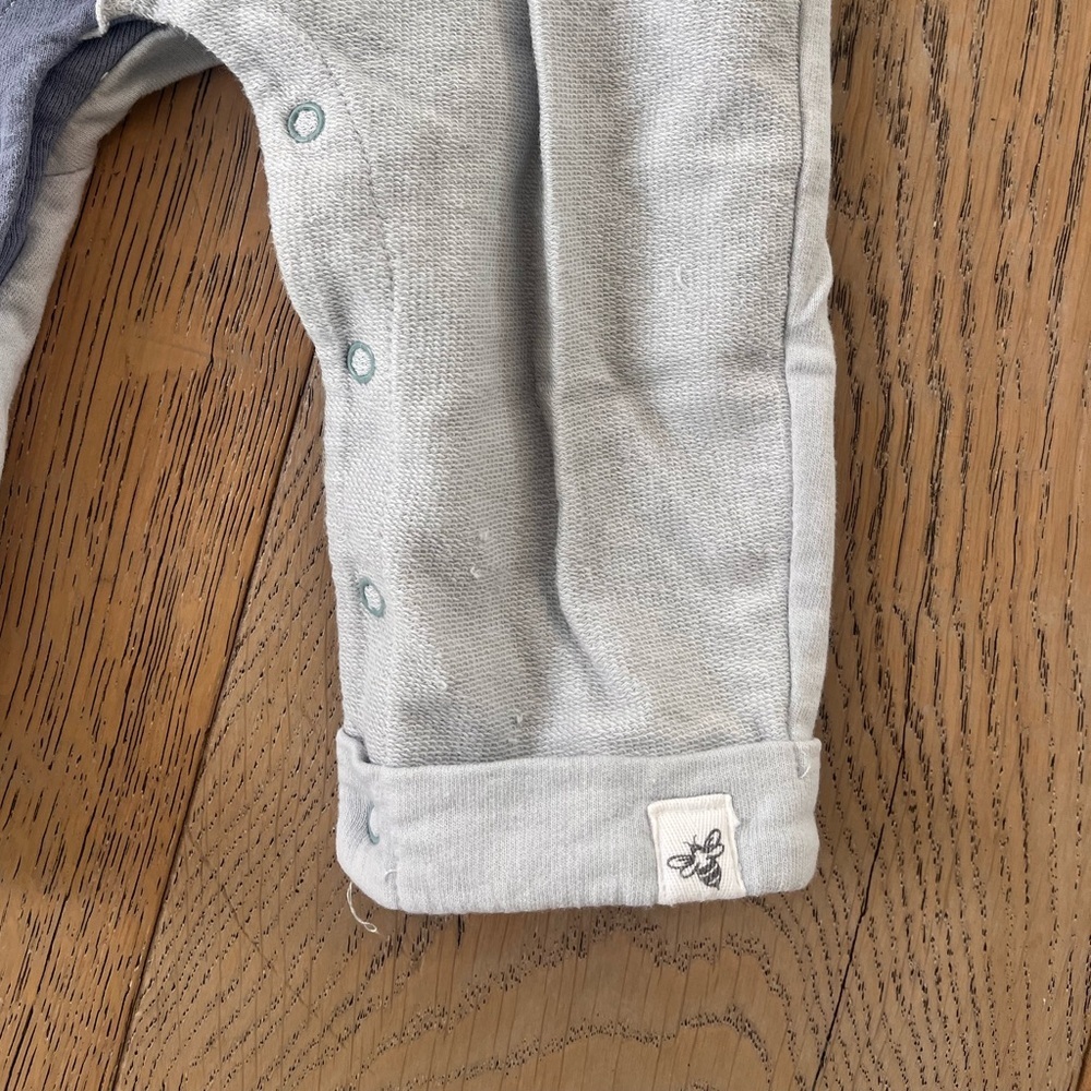 Burt's Bees Baby Boys' 100% Organic Long Sleeve Coverall Blue Block 3-6 month - Picture 4 of 7